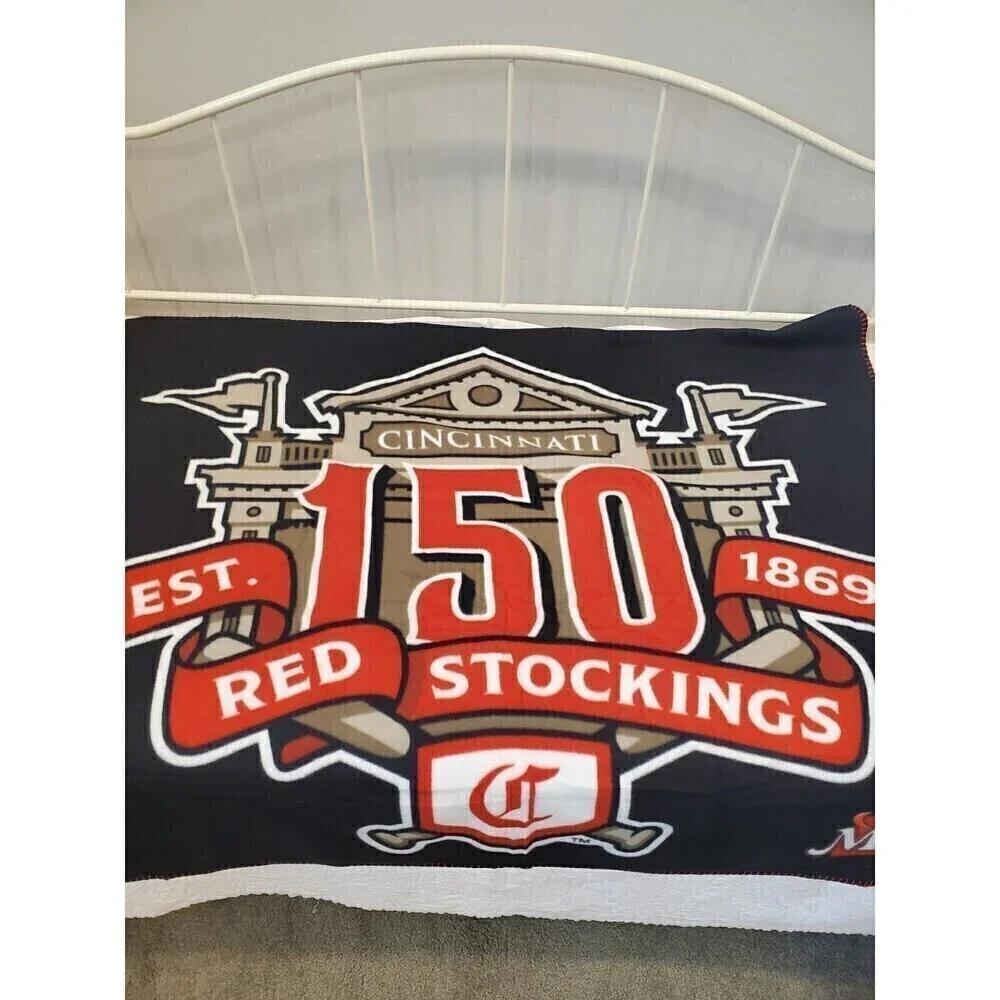 CINCINNATI REDS 150TH ANNIVERSARY BLACK FLEECE BLANKET SGA 9/21/2019